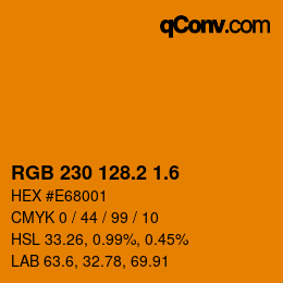 カラーコード: RGB 230 128.2 1.6 | qconv.com
