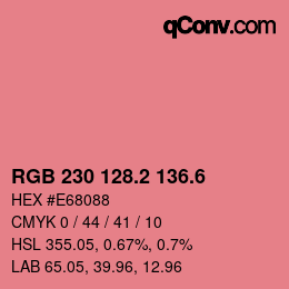 カラーコード: RGB 230 128.2 136.6 | qconv.com