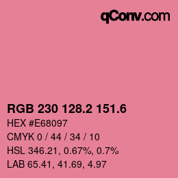 カラーコード: RGB 230 128.2 151.6 | qconv.com