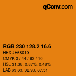 カラーコード: RGB 230 128.2 16.6 | qconv.com