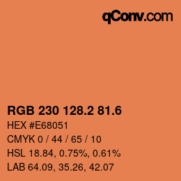 カラーコード: RGB 230 128.2 81.6 | qconv.com