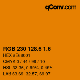 カラーコード: RGB 230 128.6 1.6 | qconv.com