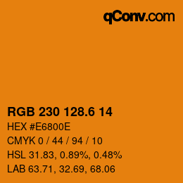 カラーコード: RGB 230 128.6 14 | qconv.com