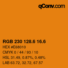 カラーコード: RGB 230 128.6 16.6 | qconv.com