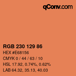 颜色代码: RGB 230 129 86 | qconv.com