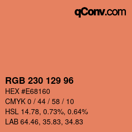 Color code: RGB 230 129 96 | qconv.com