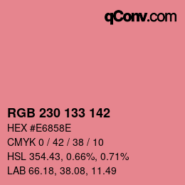 Code couleur: RGB 230 133 142 | qconv.com