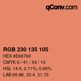 Color code: RGB 230 135 105 | qconv.com