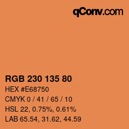 颜色代码: RGB 230 135 80 | qconv.com