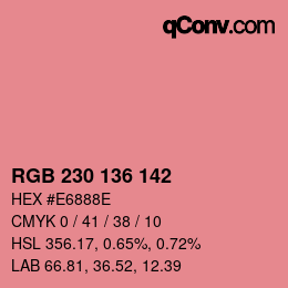 Color code: RGB 230 136 142 | qconv.com
