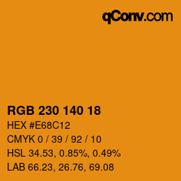 颜色代码: RGB 230 140 18 | qconv.com