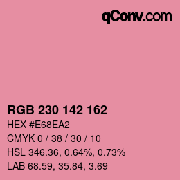 Color code: RGB 230 142 162 | qconv.com