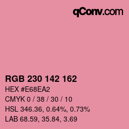 Code couleur: RGB 230 142 162 | qconv.com