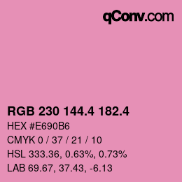 カラーコード: RGB 230 144.4 182.4 | qconv.com