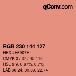 カラーコード: RGB 230 144 127 | qconv.com