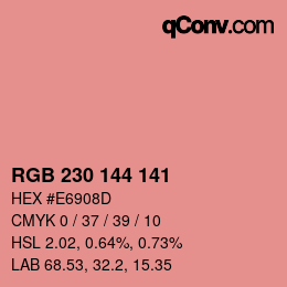カラーコード: RGB 230 144 141 | qconv.com