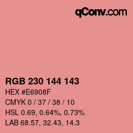 颜色代码: RGB 230 144 143 | qconv.com