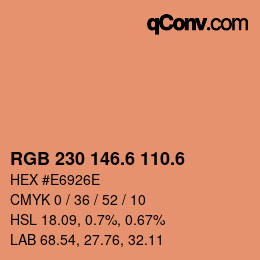 カラーコード: RGB 230 146.6 110.6 | qconv.com