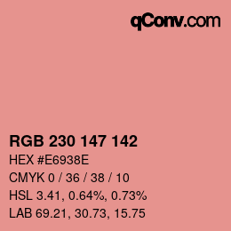 Color code: RGB 230 147 142 | qconv.com