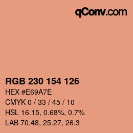 カラーコード: RGB 230 154 126 | qconv.com