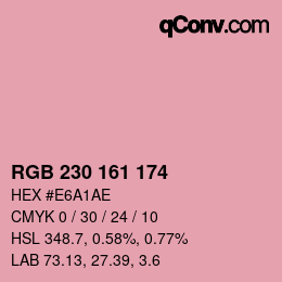 カラーコード: RGB 230 161 174 | qconv.com