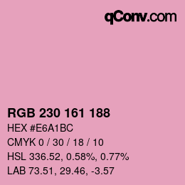 カラーコード: RGB 230 161 188 | qconv.com