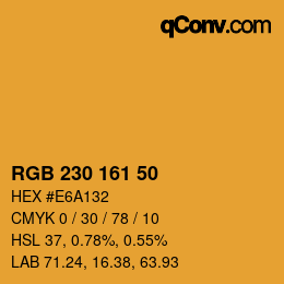 颜色代码: RGB 230 161 50 | qconv.com