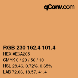 カラーコード: RGB 230 162.4 101.4 | qconv.com