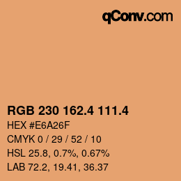 カラーコード: RGB 230 162.4 111.4 | qconv.com