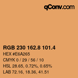 カラーコード: RGB 230 162.8 101.4 | qconv.com