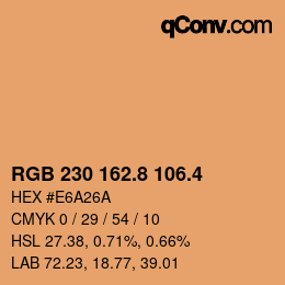カラーコード: RGB 230 162.8 106.4 | qconv.com