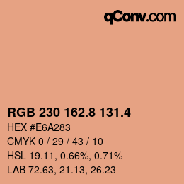 カラーコード: RGB 230 162.8 131.4 | qconv.com