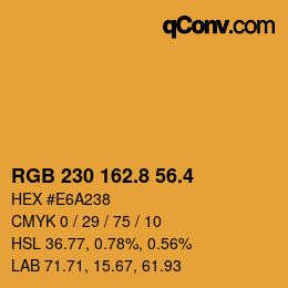 カラーコード: RGB 230 162.8 56.4 | qconv.com