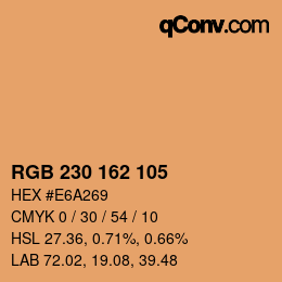 Color code: RGB 230 162 105 | qconv.com