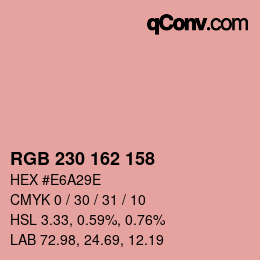 Color code: RGB 230 162 158 | qconv.com