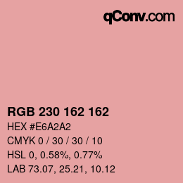 カラーコード: RGB 230 162 162 | qconv.com