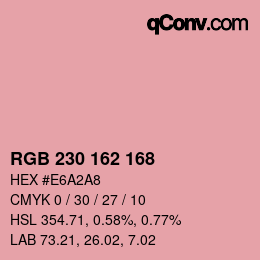 Color code: RGB 230 162 168 | qconv.com