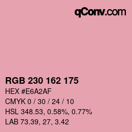 Color code: RGB 230 162 175 | qconv.com