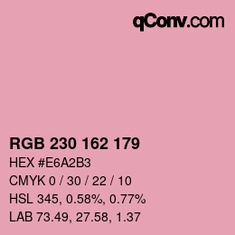 Color code: RGB 230 162 179 | qconv.com