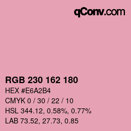 Color code: RGB 230 162 180 | qconv.com