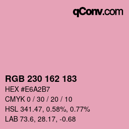 Color code: RGB 230 162 183 | qconv.com