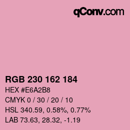 Color code: RGB 230 162 184 | qconv.com