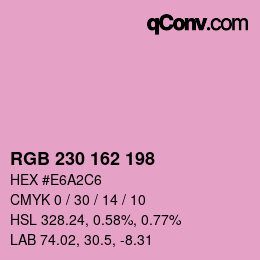Color code: RGB 230 162 198 | qconv.com