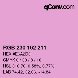 Color code: RGB 230 162 211 | qconv.com