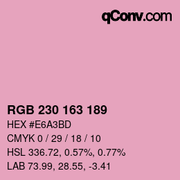 颜色代码: RGB 230 163 189 | qconv.com