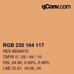 Farbcode: RGB 230 164 117 | qconv.com
