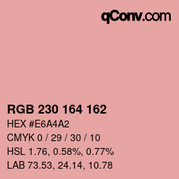 Color code: RGB 230 164 162 | qconv.com