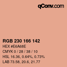 Color code: RGB 230 166 142 | qconv.com