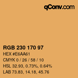 颜色代码: RGB 230 170 97 | qconv.com