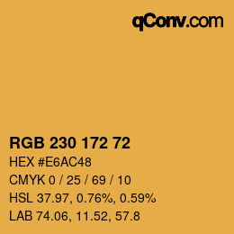 Color code: RGB 230 172 72 | qconv.com